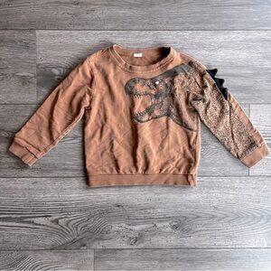 SHEIN Toddler Dinosaur Long Sleeve Crewneck Sweatshirt Black Brown Size 7